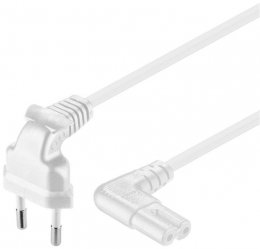 PremiumCord Kabel síťový 230V k magnetofonu se zahnutými konektory 3m bílý  (kpspm3-90w)