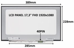 LCD PANEL 17,3" FHD 1920x1080 40PIN MATNÝ IPS 144HZ /  BEZ ÚCHYTŮ  (77030549)