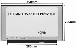 LCD PANEL 15,6" FHD 1920x1080 40PIN MATNÝ IPS 144HZ /  BEZ ÚCHYTŮ  (77030550)