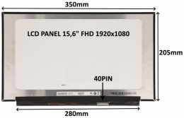 LCD PANEL 15,6" FHD 1920x1080 40PIN MATNÝ IPS 120HZ /  BEZ ÚCHYTŮ  (77043147)