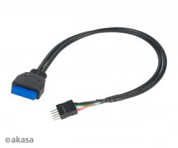 AKASA - USB 3.0 na USB 2.0 adaptér - 30 cm  (AK-CBUB36-30BK)