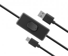 AKASA - USB 2.0 typ A na typ C kabel se switchem  (AK-CBUB57-15BK)