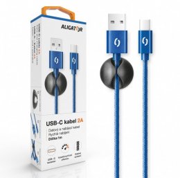 ALIGATOR PREMIUM Datový kabel 2A, USB-C modrá  (DATKP15)
