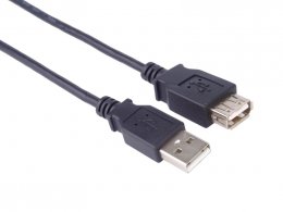 USB 2.0 kabel prodlužovací, A-A, 1m černá  (kupaa1bk)