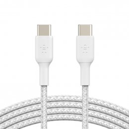 BELKIN kabel oplétaný USB-C - USB-C, 1m, bílý  (CAB004bt1MWH)