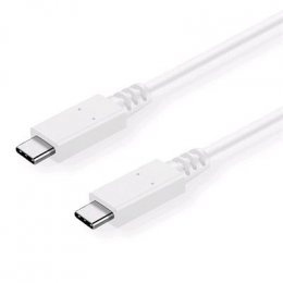 Kabel C-TECH USB 3.2, Type-C (CM/ CM), PD 100W, 20Gbps, 1m, bílý  (CB-USB32-10W)