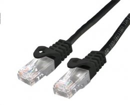 Kabel C-TECH patchcord Cat6, UTP, černý, 0,25m  (CB-PP6-025BK)