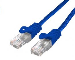 Kabel C-TECH patchcord Cat6, UTP, modrý, 0,25m  (CB-PP6-025B)