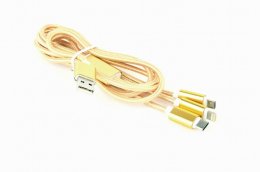 GEMBIRD USB 3-in-1 charging cable, gold, 1 m  (CC-USB2-AM31-1M-G)