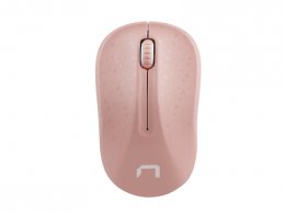 Natec optická myš TOUCAN/ 1600 DPI/ Cestovní/ Optická/ Bezdrátová USB/ Bílá-růžová  (NMY-1652)