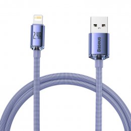 Baseus CAJY000005 Crystal Shine Series Datový Kabel USB - Lightning 20W 1,2m Purple  (6932172602703)