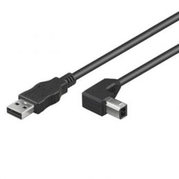 PremiumCord Kabel USB 2.0, A-B, 1m se zahnutým USB-B konektorem 90°  (ku2ab1-90)