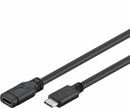 PremiumCord Převodník Prodlužovací kabel USB-C M/ F, černý, 1m  (ku31mf1)