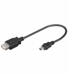 PremiumCord USB redukce kabel USB A/ female - Mini 5pin USB/ male 20cm OTG  (kur-16)