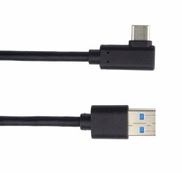 PremiumCord Kabel USB typ C/ M zahnutý konektor 90° - USB 3.0 A/ M, 50cm  (ku31cz05bk)