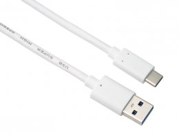 PremiumCord kabel USB-C - USB 3.0 A (USB 3.2 generation 2, 3A, 10Gbit/ s)  0,5m bílá  (ku31ck05w)