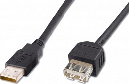 Kabel USB prodlužovací A-A, 5 m, černý  (HAA2252)