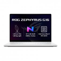 ASUS ROG Zephyrus G16/ GU605MZ/ U9-185H/ 16"/ 2560x1600/ 32GB/ 1TB SSD/ RTX 4070/ W11H/ White/ 2R  (GU605MI-NEBULA043W)