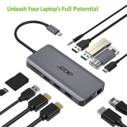 Acer 12in1 USB-C dongle (USB,HDMI,PD,CD,DP,RJ45)  (HP.DSCAB.009)