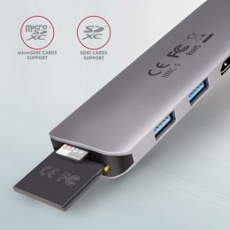 AXAGON HMC-5, USB 3.2 Gen 1 hub, porty 2x USB-A, HDMI, SD/ microSD slot, PD 100W, kabel USB-C 20cm  (HMC-5)
