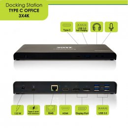 PORT CONNECT Dokovací stanice 11v1, 3x 4K USB-C + USB 3.0  (901904-EU)