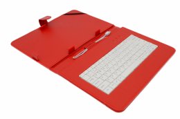AIREN AiTab Leather Case 4 with USB Keyboard 10" RED (CZ/ SK/ DE/ UK/ US.. layout)  (Leather Case 4 10R)