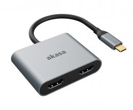 AKASA - adaptér Type-C na dual HDMI MST  (AK-CBCA26-18BK)