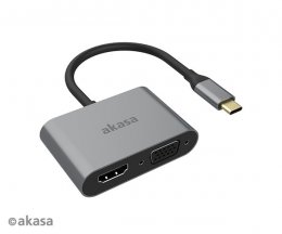 AKASA - adaptér Type-C na HDMI a VGA  (AK-CBCA23-18BK)