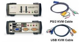 ATEN 2 port KVMP USB+PS2, USB hub, aud. 1,2 m kab.  (CS-1732B)
