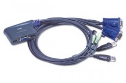 Aten 2-port KVM USB mini, 1,8 m kabely audio,  (CS-62U)