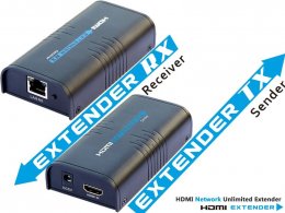 PremiumCord HDMI extender na 120m přes LAN,over IP  (khext120)