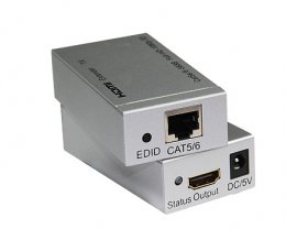 HDMI extender na 60m přes jeden kabel Cat5e/ Cat6  (khext60-1)