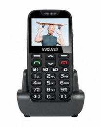 EVOLVEO EasyPhone XD, mobilní telefon pro seniory s nabíjecím stojánkem (černá barva)  (EP-600-XDB)