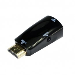 Kabel red. HDMI na VGA + Audio, M/ F, černá  (A-HDMI-VGA-02)