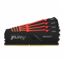 Kingston FURY Beast/ DDR4/ 32GB/ 3200MHz/ CL16/ 4x8GB/ RGB/ Black  (KF432C16BB2AK4/32)