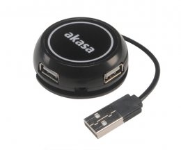 AKASA USB hub 2.0 Connect4C 4-IN-1  (AK-HB-19BK)