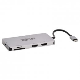 Tripplite Dokovací stanice USB-C,2x displej,4K60HzHDMI,USB 3.2 G1,USB-A,paměť. karta,100W PD,šedá  (U442-DOCK8-GG)