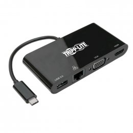 Tripplite Mini dokovací stanice USB-C /  HDMI, VGA, USB-A, GbE, HDCP, černá  (U444-06N-HV4GUB)