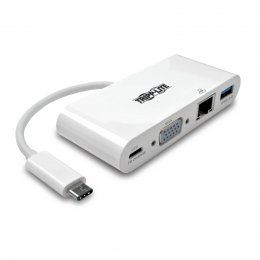 Tripplite Mini dokovací stanice USB-C /  VGA,  USB-A, Gbe, nabíjení, bílá  (U444-06N-VGU-C)