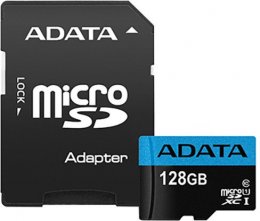 Adata/ micro SDXC/ 128GB/ 100MBps/ UHS-I U1 /  Class 10/ + Adaptér  (AUSDX128GUICL10A1-RA1)