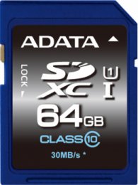 ADATA/ SDXC/ 64GB/ 50MBps/ UHS-I U1 /  Class 10  (ASDX64GUICL10-R)
