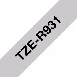 Brother TZE-R931 černá na stříbrné, 12 mm, textilní páska  (TZER931)