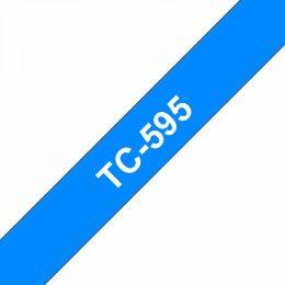 Brother TC-595 - bílý tisk na modrém podkladu, šířka 9mm  (TC595)