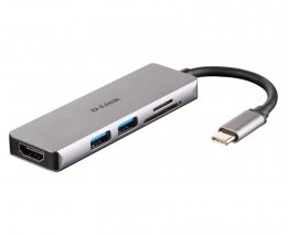 D-Link 5-in-1 USB-C Hub with HDMI and SD/ microSD Card Reader  (DUB-M530)