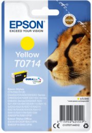 Epson Singlepack Yellow T0714 DURABrite Ultra Ink  (C13T07144012)