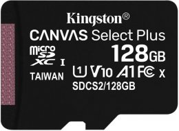 Kingston Canvas Select Plus A1/ micro SDXC/ 128GB/ 100MBps/ UHS-I U1 /  Class 10  (SDCS2/128GBSP)