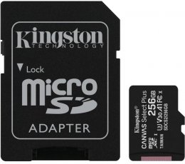 Kingston CANVAS SELECT PLUS/ micro SDXC/ 256GB/ 100MBps/ UHS-I U3 /  Class 10/ + Adaptér  (SDCS2/256GB)