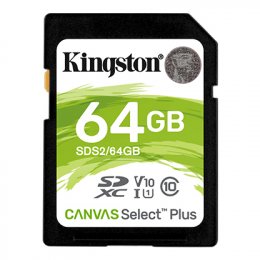 Kingston Canvas Select Plus U1/ SDXC/ 64GB/ 100MBps/ UHS-I U1 /  Class 10  (SDS2/64GB)