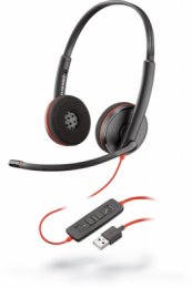 Poly Blackwire C3220/ Stereo/ USB/ Drát/ Černá-červená  (209745-201)