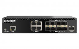 QNAP řízený switch QSW-M3212R-8S4T (4x 10GbE porty + 8x 10G SFP+ porty, poloviční šířka)  (QSW-M3212R-8S4T)